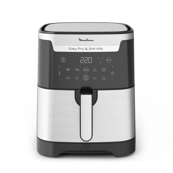 Moulinex Easy Fry & Grill XXL Yksi 6,5 L Erillinen Kuumakiertoilmakypsennin Musta, Ruostumaton teräs