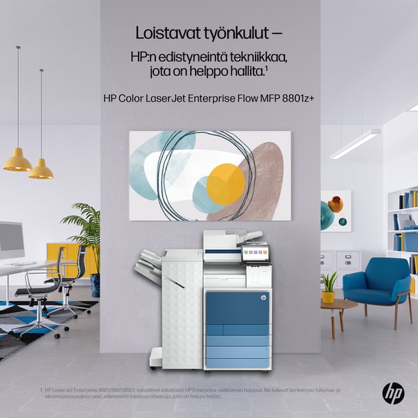 HP LaserJet Enterprise 8801z+ Multifunction Väri Tulostin, Vain Ethernet; Kaksipuolinen; Kopiokone, skanneri