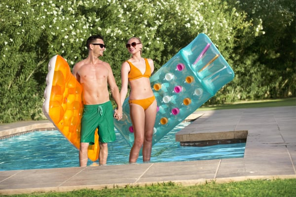 Bestway 43014 pool og strand flyder Blå, Lyserød Mønster Vinyl Flydende madras