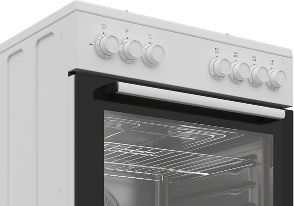 Beko FBE62120WD Fritstående komfur Elektrisk Gaskomfur Sort, Hvid