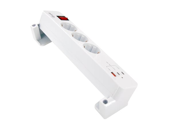Equip 245556 stikdåse 2 m 3 AC stikkontakt(er) Indendørs Hvid