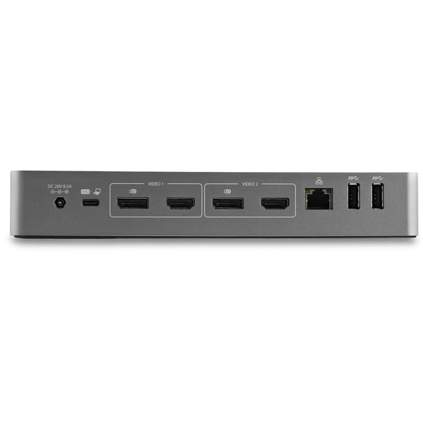 StarTech.com DK30C2DPEP kannettavien tietokoneiden telakka ja porttitoistin Langallinen USB 3.2 Gen 1 (3.1 Gen 1) Type-C Musta, Harmaa
