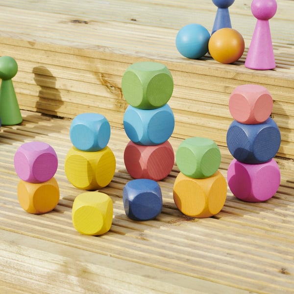 Tickit Rainbow Wooden Cubes