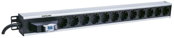 Intellinet 711449 strømforsyningsenhed (PDU) 12 AC stikkontakt(er) Sort, Grå