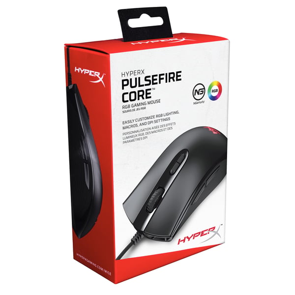 HyperX Pulsefire Core hiiri Pelaaminen Molempikätinen USB A-tyyppi Optinen 6200 DPI