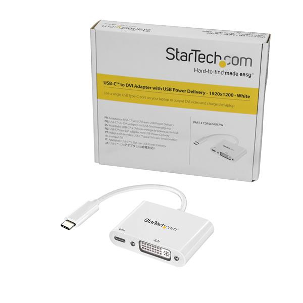 StarTech.com CDP2DVIUCPW USB grafisk adapter 1920 x 1200 pixel Hvid