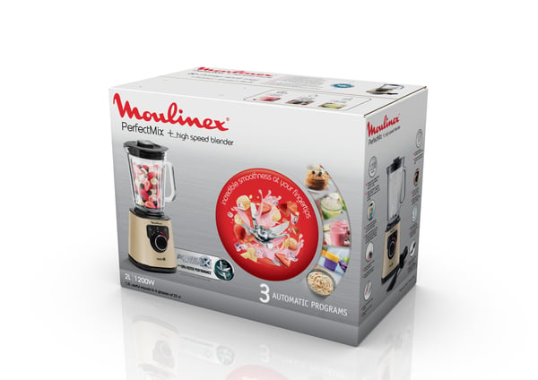 Moulinex PerfectMix+ LM871A10 blender 1,5 L Bordplade blender 1200 W Beige, Sort, Transparent