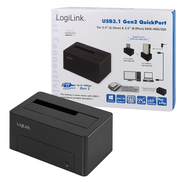 LogiLink Quickport - HDD-dockingstation - 2,5\" / 3,5\" delt (6,4 cm/8,9 cm delt)