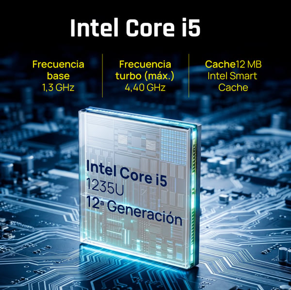 iggual Teseracto Pro Intel® Core™ i5 i5-1235U 16 GB DDR4-SDRAM 512 GB SSD Mini PC Mini-PC Svart