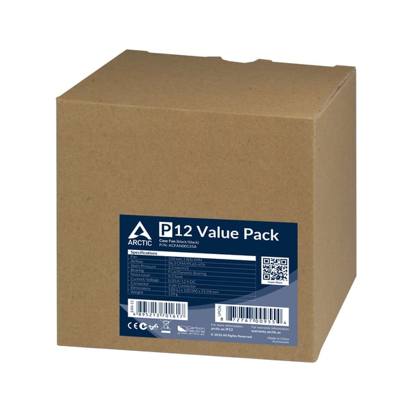 ARCTIC P12 Value Pack Computerkabinet Ventilator 12 cm Sort