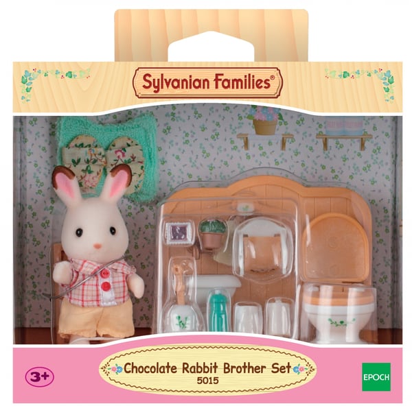 Sylvanian Families Sæt med Bror Chokoladekanin (badeværelse)