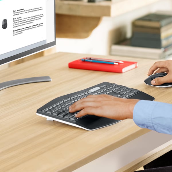 Logitech MK850 Performance tastatur Mus inkluderet Universel RF trådløs + Bluetooth AZERTY Belgisk Sort