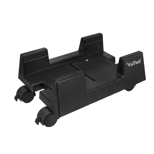 Vultech CP-02 CPU-teline Keskusyksikköteline pyöräalustalla Musta