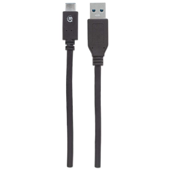 Manhattan 353373 USB-kabel USB 3.2 Gen 2 (3.1 Gen 2) 1 m USB A USB C 10 Gbit/sek. Sort