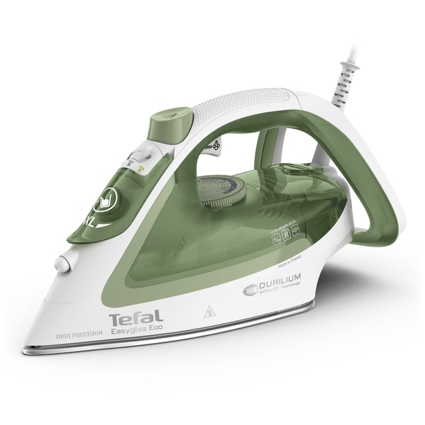 Tefal Easygliss Eco FV5781 Torr & Ångstrykjärn Durilium Airglide-sulplatta 2800 W Vit, Grön