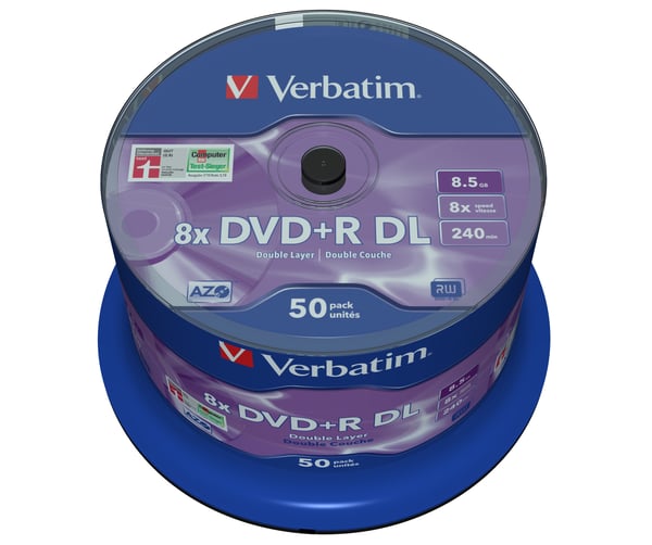 Verbatim DVD+R Double Layer 8x Matt Silver 50pk Spindle 8,5 GB DVD+R DL 50 stk