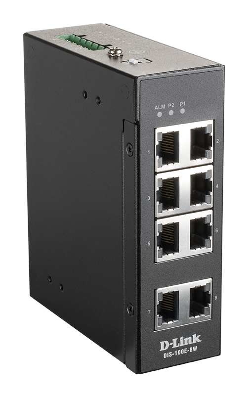 D-Link DIS-100E-8W nätverksswitchar Ohanterad L2 Fast Ethernet (10/100) Svart