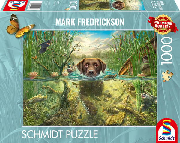 Mark Fredrickson: Hundeliebe - Brun Labrador i køligt vand (1000 brikker)