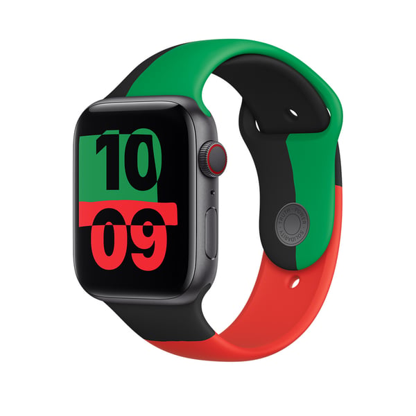 Apple MUQ73ZM/A smarta bärbart tillbehör Band Svart, Grön, Röd Fluoroelastomer