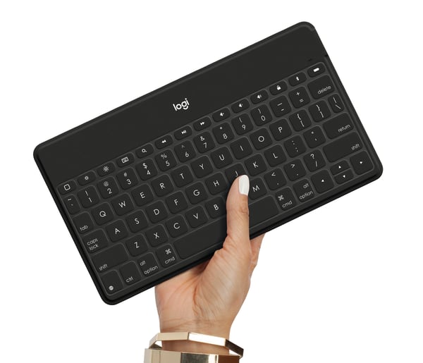 Logitech 920-006706 mobiililaitteiden näppäimistö QWERTZ Sveitsi Bluetooth Musta, Valkoinen