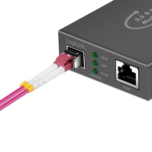LogiLink NMC002 netværksomformer til medie 2500 Mbit/s Sort