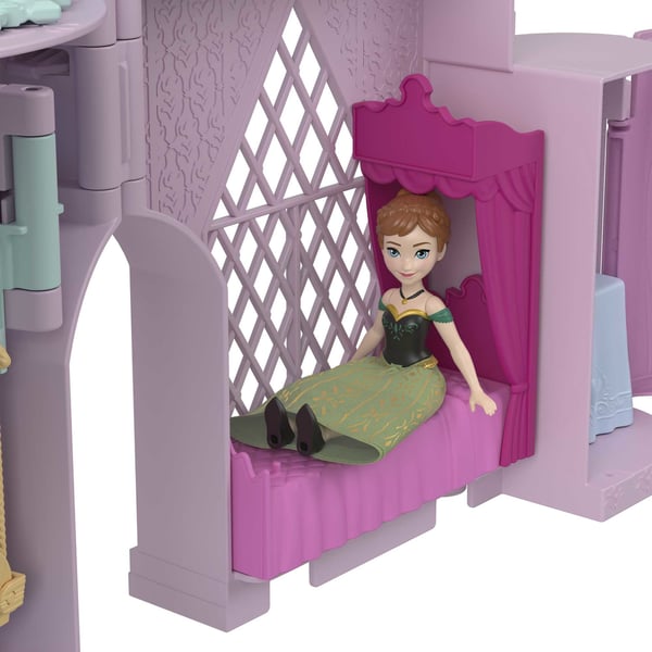 Disney Frozen Storytime Stackers -lelupakkaus , Annan Arendellen linna -nukkekoti ja pieni nukke
