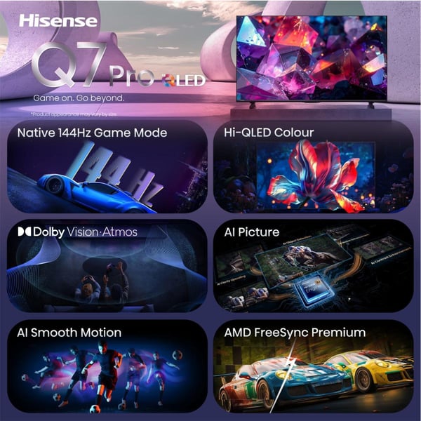 Hisense 43Q7S PRO 109,2 cm (43") 4K Ultra HD Smart TV Wi-Fi Sort