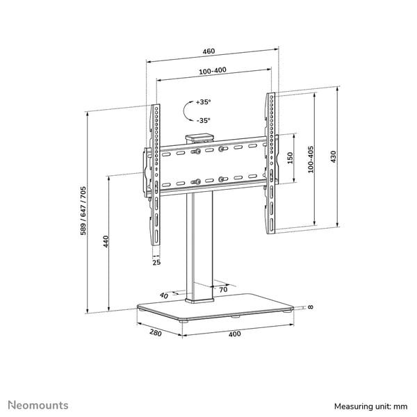 Neomounts DS45-430BL14 tv-fäste 139,7 cm (55") Svart