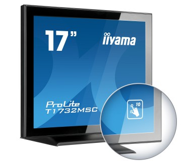 iiyama ProLite T1732MSC-B1X computerskærm 43,2 cm (17") 1280 x 1024 pixel LED Berøringsskærm Multibruger Sort