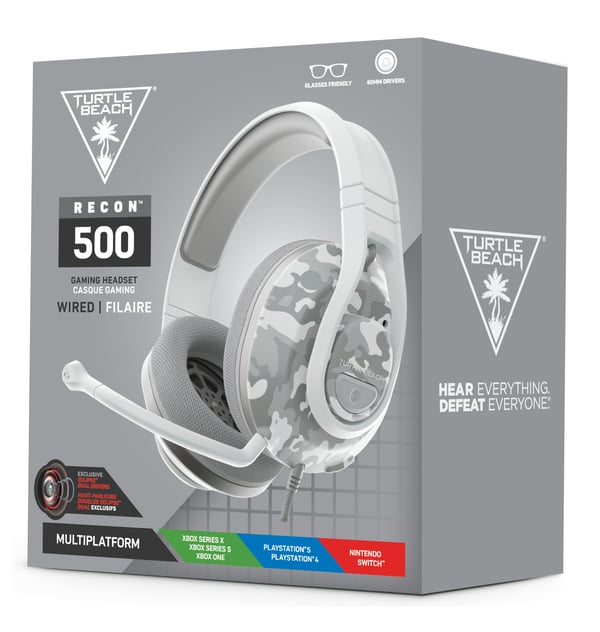 Turtle Beach Recon 500 Headset Ledningsført Spil Hvid