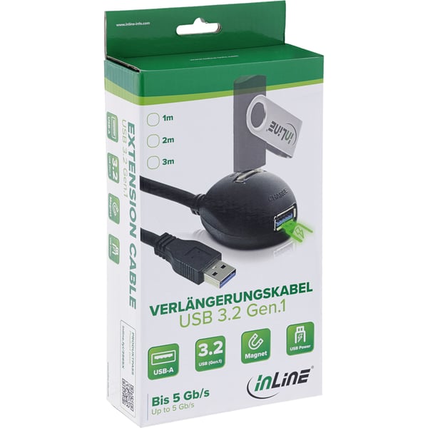 InLine 35653 USB-kabel USB 3.2 Gen 1 (3.1 Gen 1) 3 m USB A 2 x USB A 5 Gbit/sek. Sort