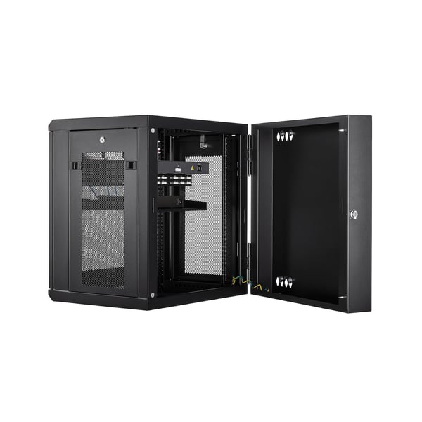 StarTech.com RK12WALHM stativ 12U Vægmonteret stativ Sort