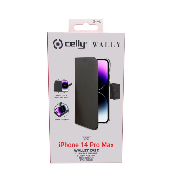 Celly Wally mobiltelefon etui 17 cm (6.7") Tegnebogsetui Sort
