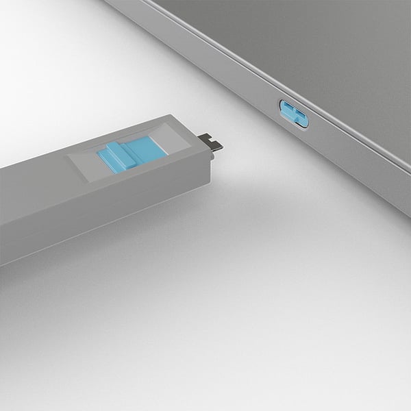 Lindy 40465 portin lukitsin Portin lukitsin + avain USB Type-C Sininen Akryylinitriilibutadieenistyreeni (ABS) 1 kpl