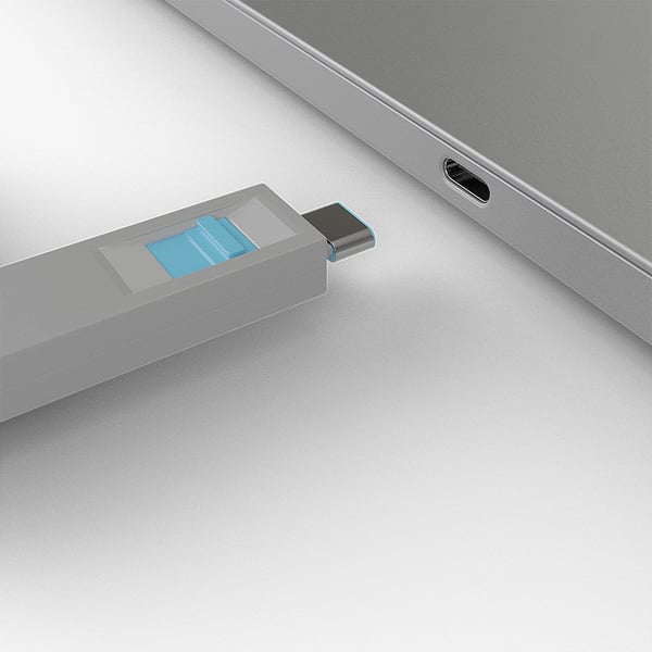 Lindy 40465 portin lukitsin Portin lukitsin + avain USB Type-C Sininen Akryylinitriilibutadieenistyreeni (ABS) 1 kpl