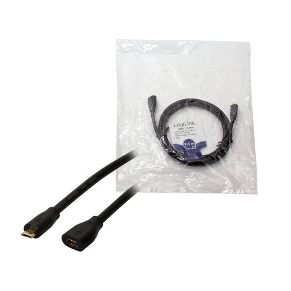 LogiLink CU0122 USB-kabel USB 2.0 1,5 m Micro-USB B 0,48 Gbit/sek. Sort