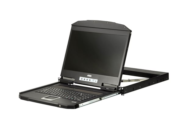 ATEN 1U Ultra Short Depth Single Rail WideScreen LCD Console (USB/VGA)