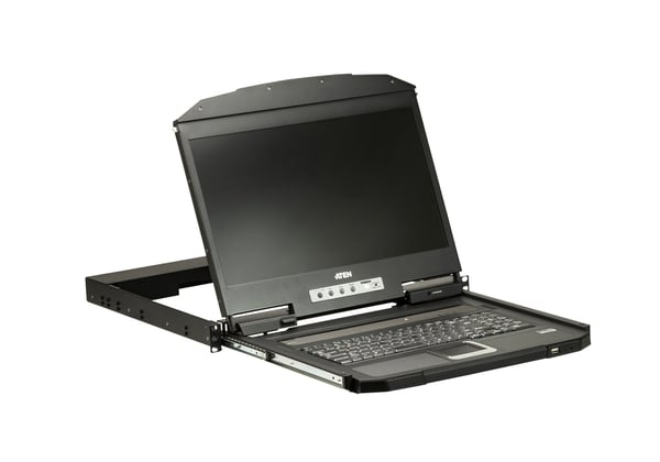 ATEN 1U Ultra Short Depth Single Rail WideScreen LCD Console (USB/VGA)