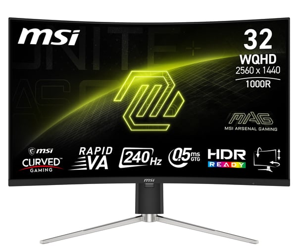 MSI MAG 325CQRXF E2 platta pc-skärmar 80 cm (31.5") 2560 x 1440 pixlar Wide Quad HD LED Svart