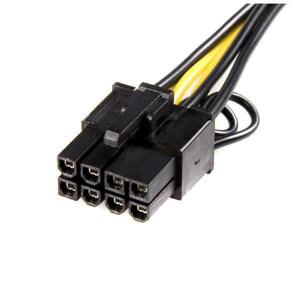 StarTech.com PCI Express 6-stifts till 8-stifts adapterkabel - Svart - Strömförsörjning - 6-polig PCIe-ström (W