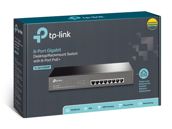 TP-Link TL-SG1008MP netværksswitch Ikke administreret Gigabit Ethernet (10/100/1000) Strøm over Ethernet (PoE) Sort