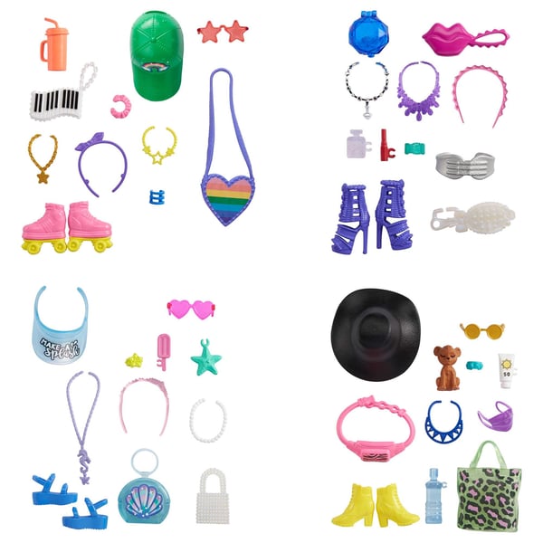 Barbie Fashionistas Barbie-tillbehör, temapaket för Barbie-dockor