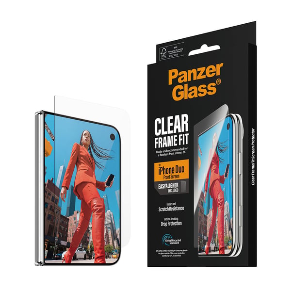 PanzerGlass ® Frontskærm Skærmbeskyttelse iPhone Duo | RammeFit m. EasyAligner