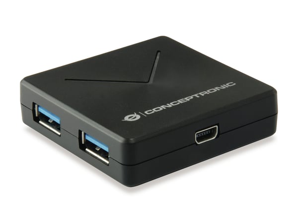 Conceptronic HUBBIES02B interface hub USB 3.2 Gen 1 (3.1 Gen 1) Mini-B 5000 Mbit/s Sort Conceptronic HUBBIES02B interface hub USB 3.2 Gen 1 (3.1 Gen 1) Mini-B 5000 Mbit/s Sort