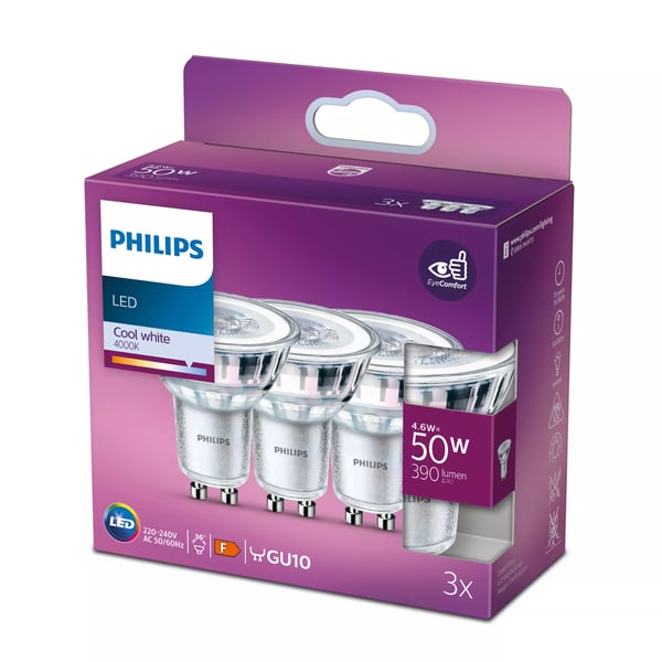 Philips 8718699776312 LED-lampe Kold hvid 4000 K 4,6 W GU10 F