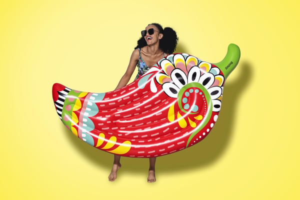 Bestway 43490 pool- och badmadrass Röd Mönstrad Badfåtölj