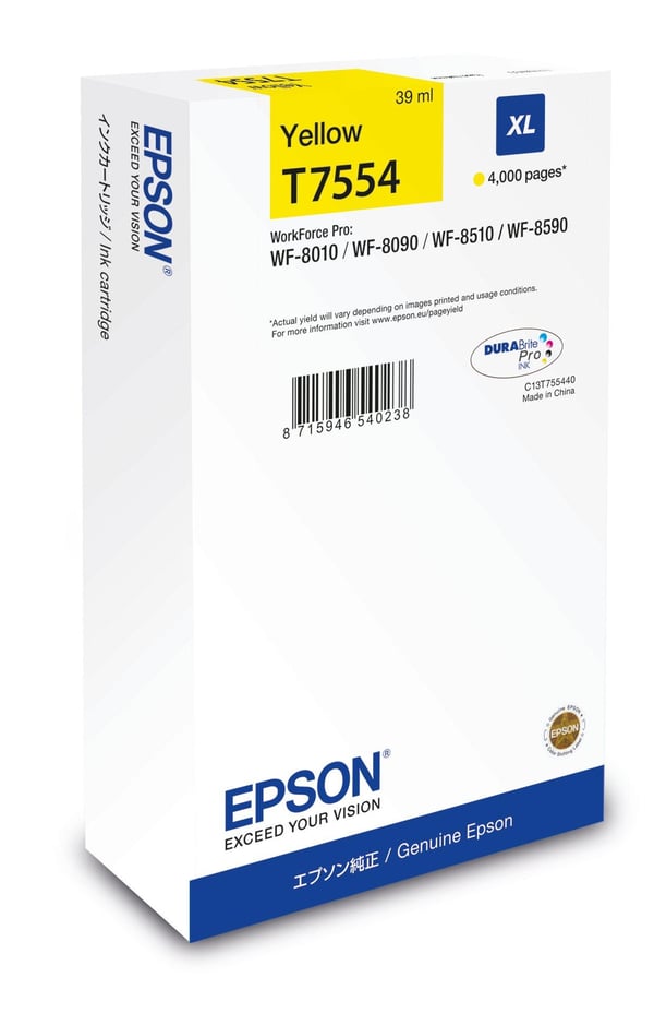 Epson C13T75544N mustekasetti 1 kpl Alkuperäinen High (L) Yield Keltainen