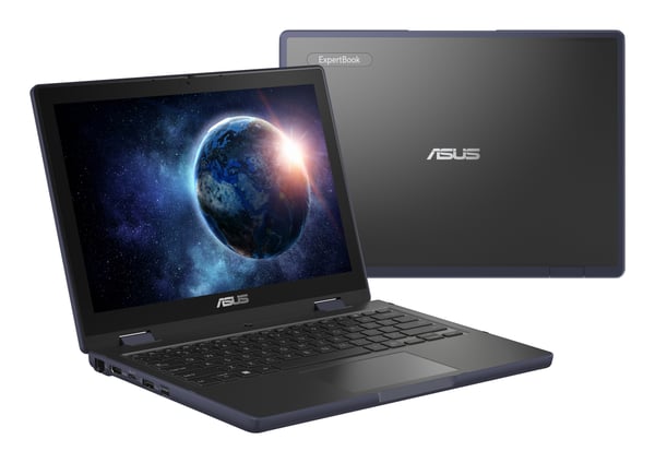 ASUS BR1204FTA-R90076XA Intel® N N150 Laptop 31 cm (12.2") Berøringsskærm WUXGA 8 GB LPDDR5-SDRAM 128 GB UFS Wi-Fi 6 (802.11ax) Windows 11 Pro Education Sort, Grå
