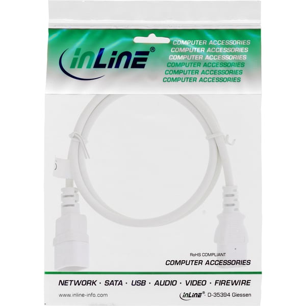 InLine 16504W el-ledning Hvid 1,5 m C13 forbinder C14 forbinder