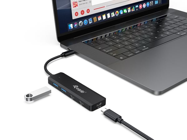 Equip 128964 gränssnittshubbar USB 3.2 Gen 1 (3.1 Gen 1) Type-C 5000 Mbit/s Svart